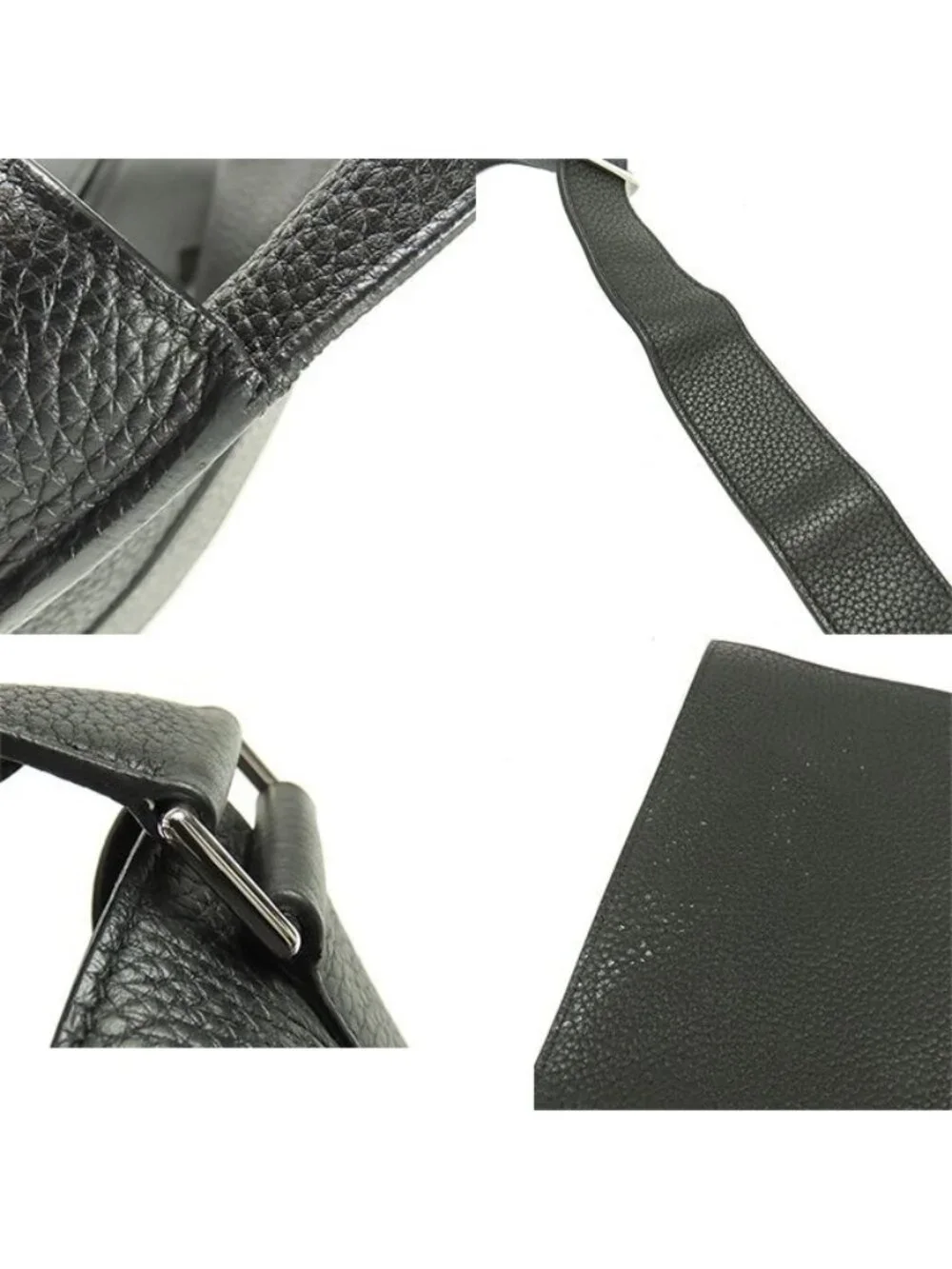 Hermes Alf Red 35 Black Silver Taurillon Messenger Bag